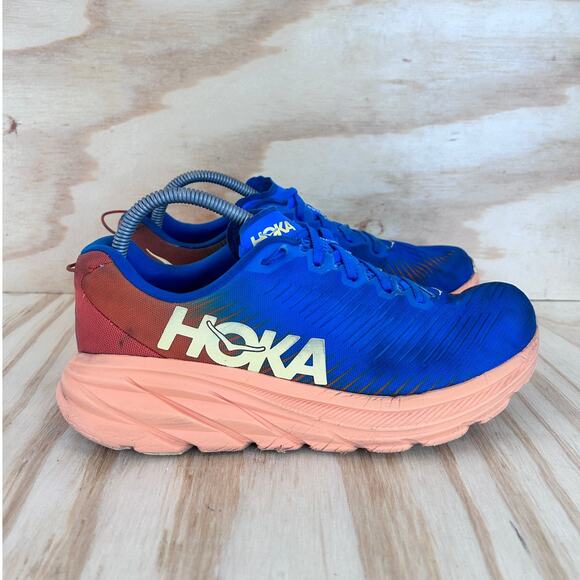 Hoka One One Shoes - Hoka One One - Rincon 3 - Running - Blue/Red - Women's - 8 2E WIDE -1121370 CSVO